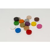 Žetony dřevěné disky 15x5 mm - různé barvy